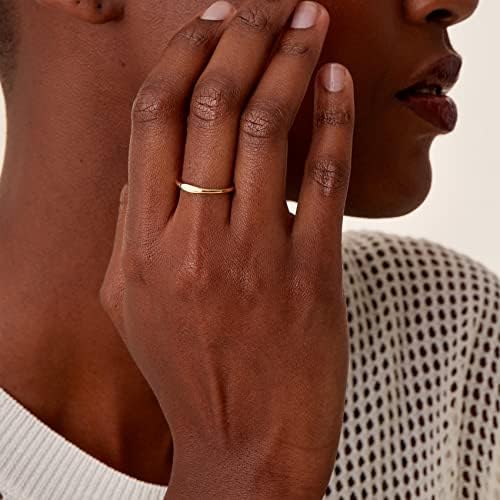 טבעת | טבעת ערימה מתכווננת בציפוי זהב 14 קראט לנשים